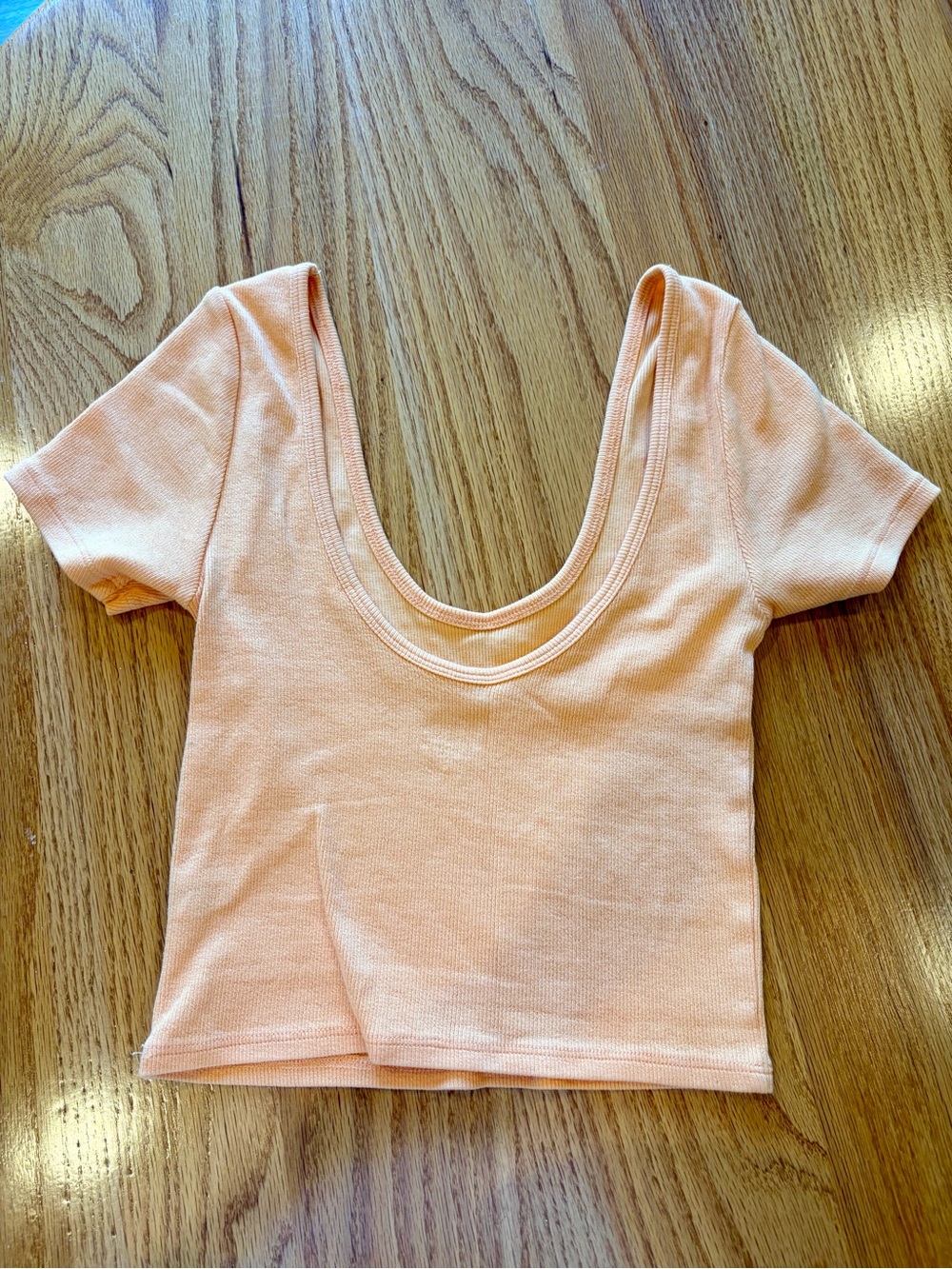 PacSun Peach Scoop-Neck Ribbed Crop Top
